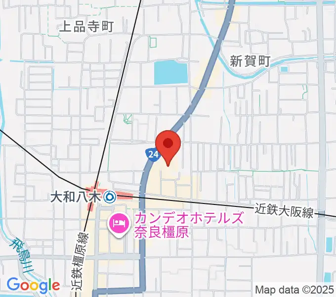 奈良県橿原文化会館の地図