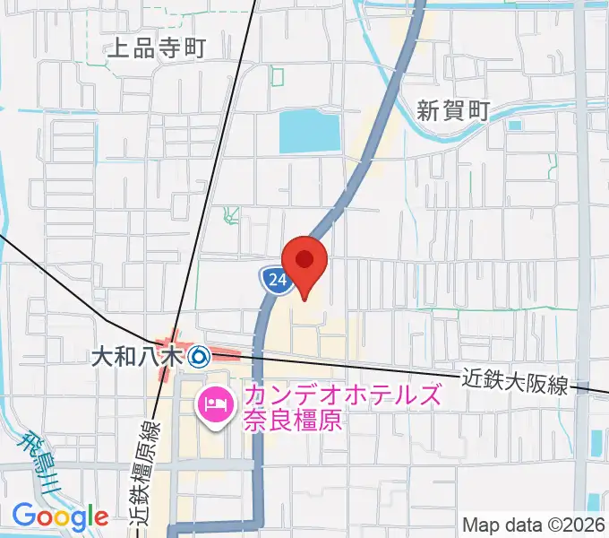 奈良県橿原文化会館の地図