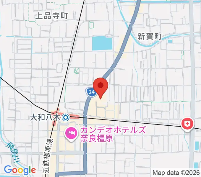 奈良県橿原文化会館の地図