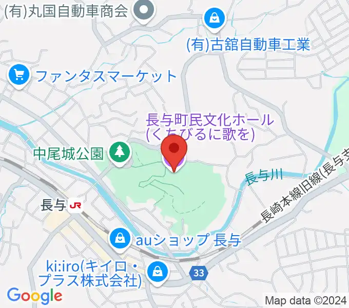 長与町民文化ホールの地図