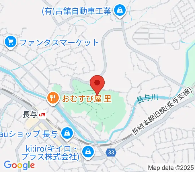 長与町民文化ホールの地図