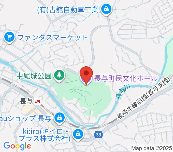 長与町民文化ホールの地図