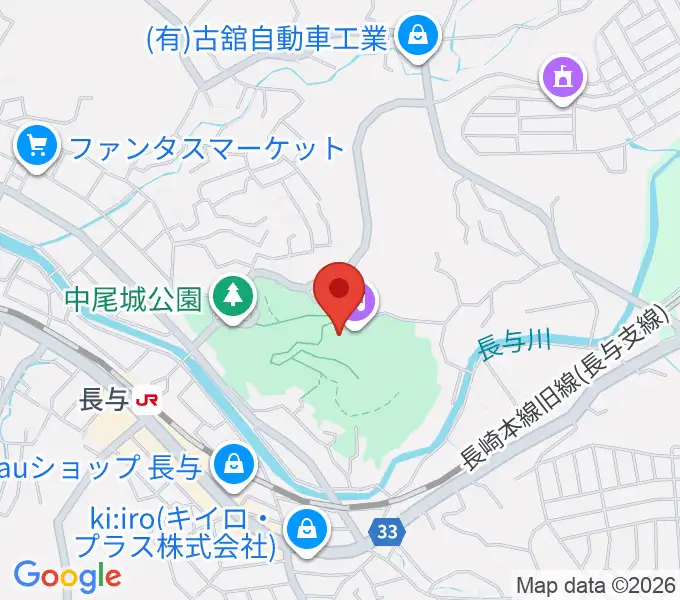 長与町民文化ホールの地図