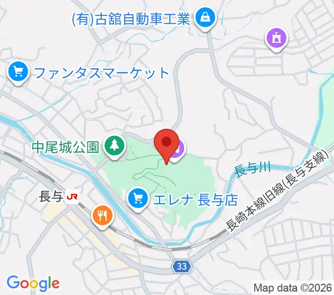 長与町民文化ホールの地図