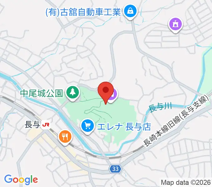長与町民文化ホールの地図