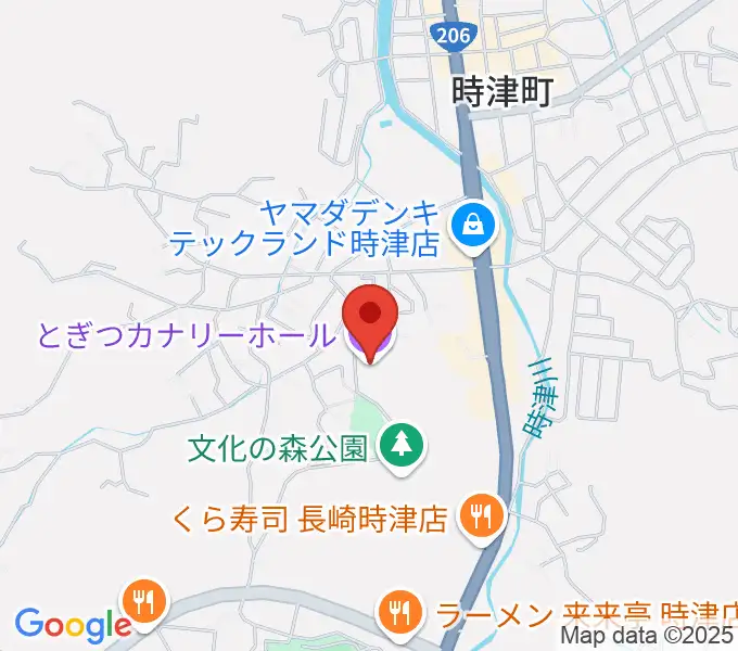 とぎつカナリーホールの地図