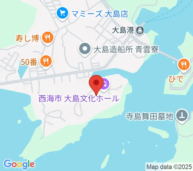 西海市大島文化ホールの地図