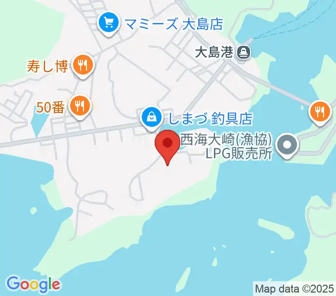 西海市大島文化ホールの地図
