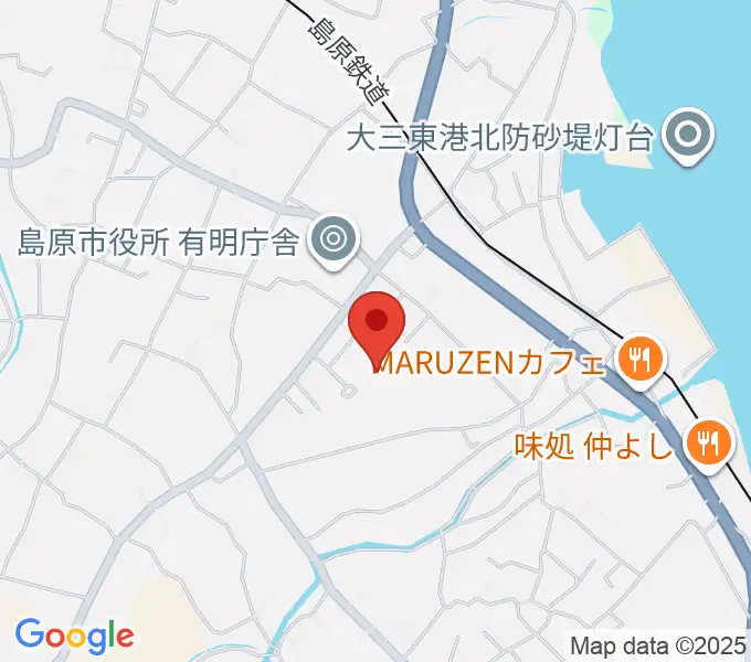 島原市有明文化会館 グリーンウェーブの地図