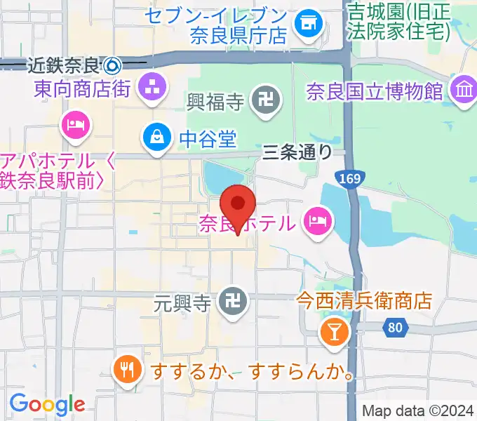 奈良市ならまちセンターの地図