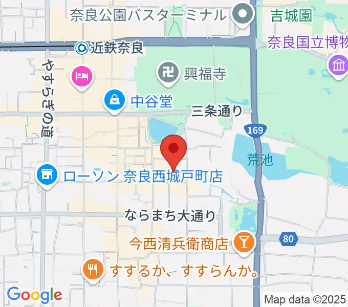 奈良市ならまちセンターの地図