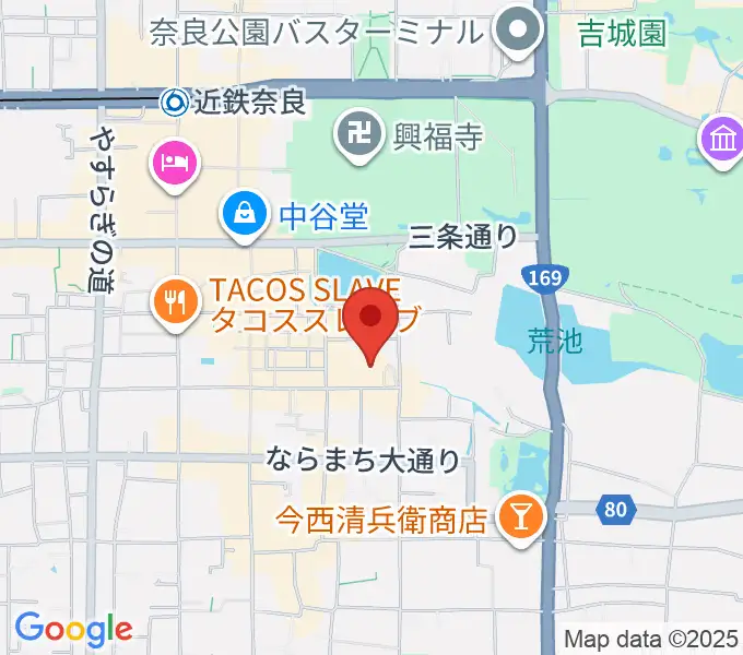 奈良市ならまちセンターの地図