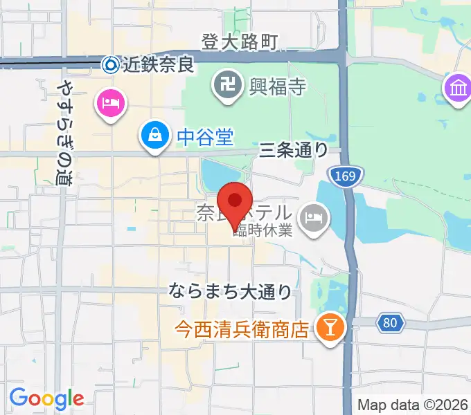 奈良市ならまちセンターの地図
