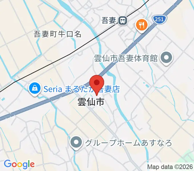 雲仙市吾妻町ふるさと会館の地図