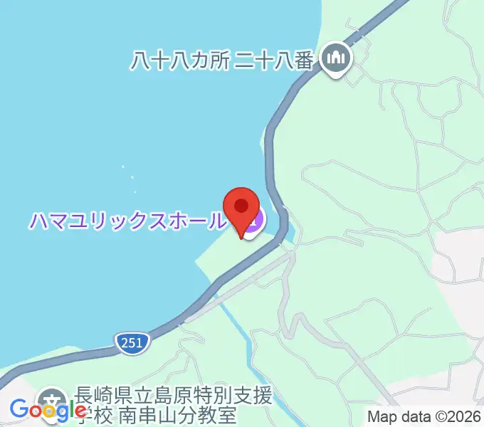 ハマユリックスホールの地図