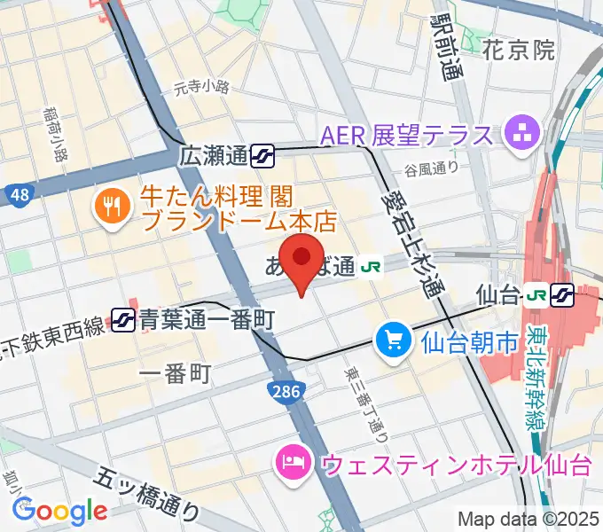 シアーミュージック仙台校の地図