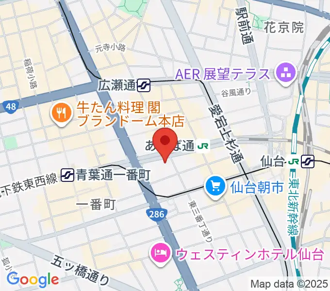 シアーミュージック仙台校の地図