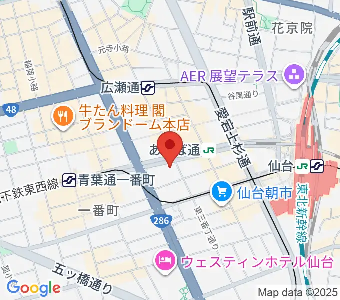 シアーミュージック仙台校の地図
