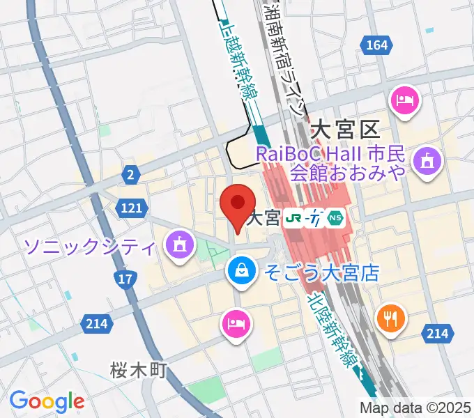 シアーミュージック大宮校の地図