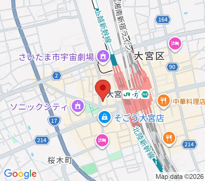 シアーミュージック大宮校の地図