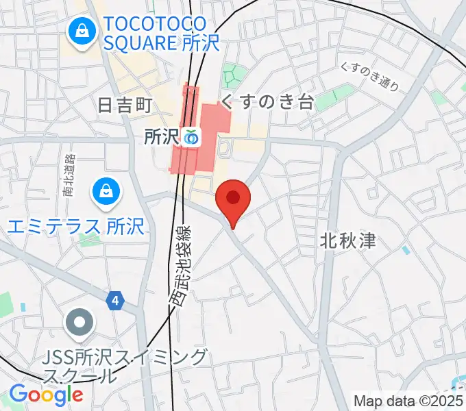 シアーミュージック 所沢校の地図