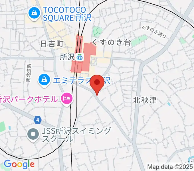 シアーミュージック 所沢校の地図