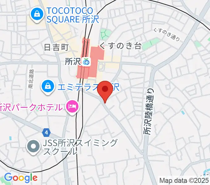 シアーミュージック 所沢校の地図