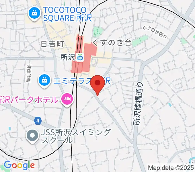 シアーミュージック 所沢校の地図