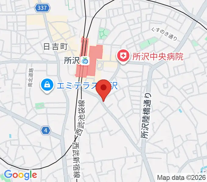 シアーミュージック 所沢校の地図