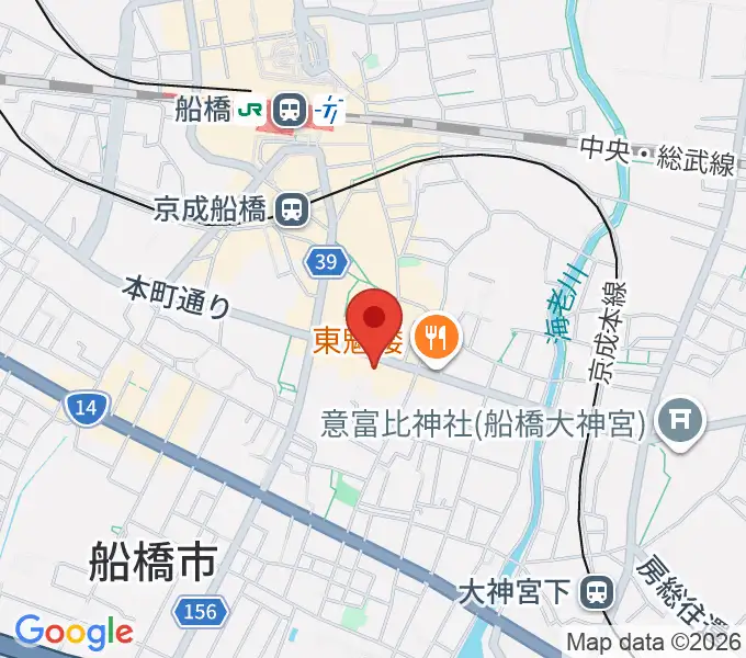 シアーミュージック 船橋校の地図