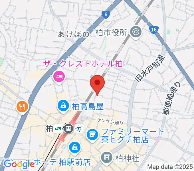 シアーミュージック 柏校の地図