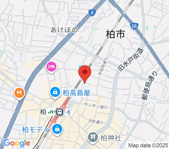 シアーミュージック 柏校の地図