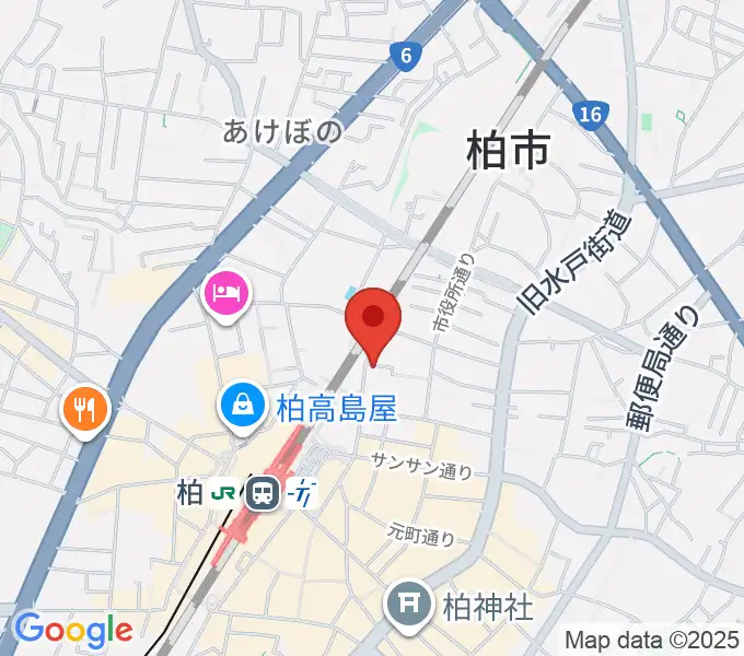 シアーミュージック 柏校の地図