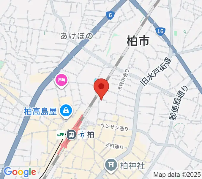 シアーミュージック 柏校の地図