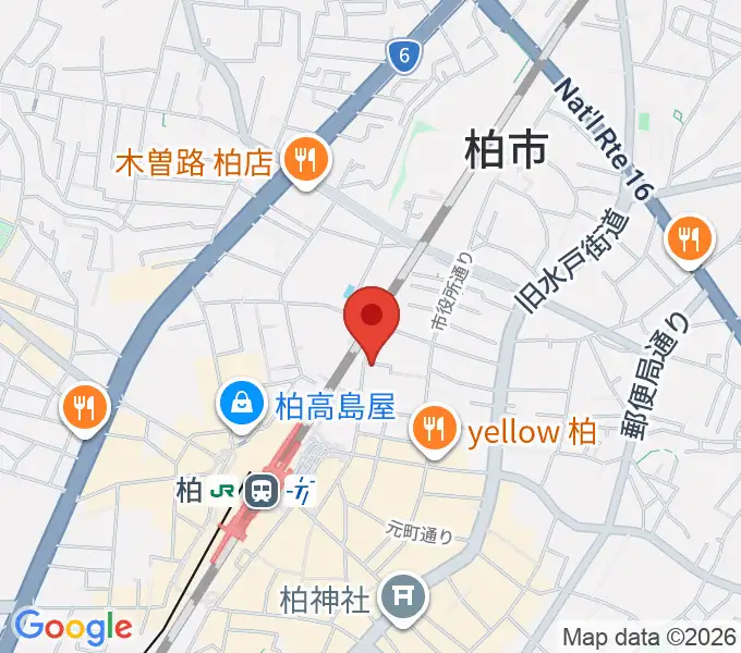 シアーミュージック 柏校の地図