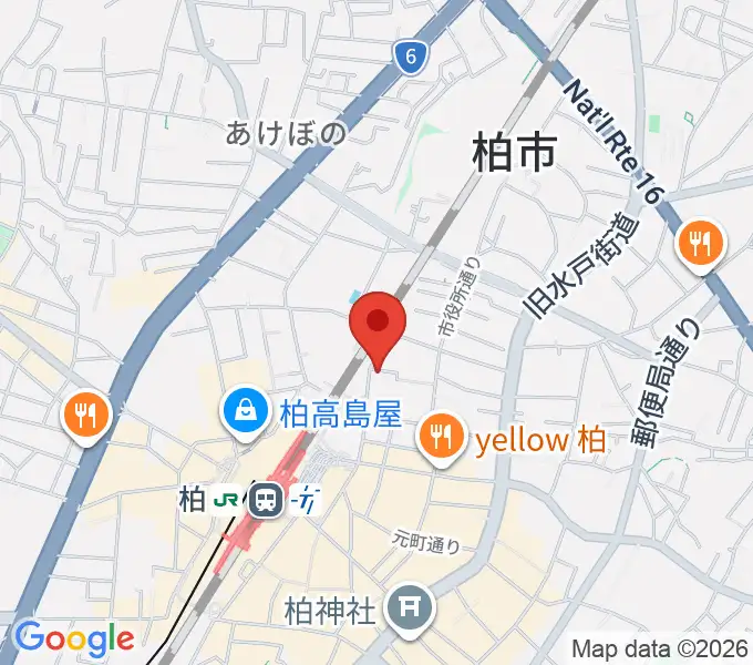 シアーミュージック 柏校の地図