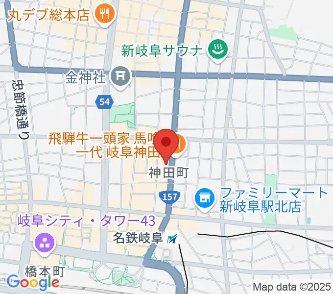 シアーミュージック 岐阜校の地図
