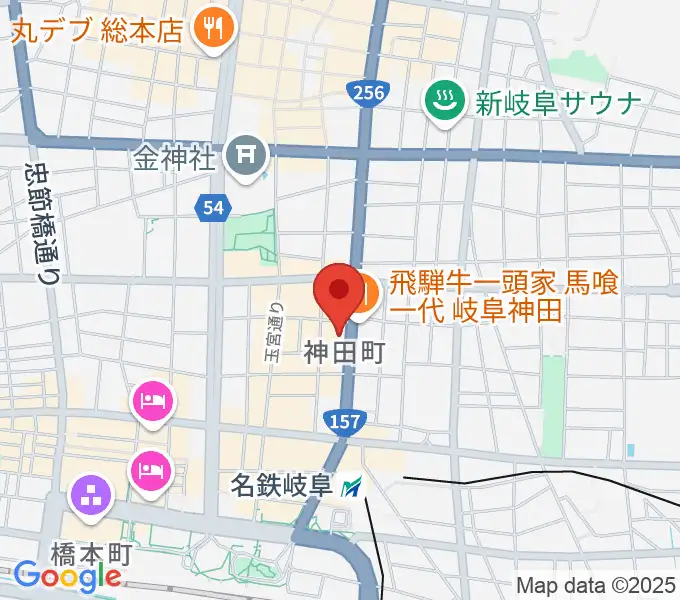 シアーミュージック 岐阜校の地図