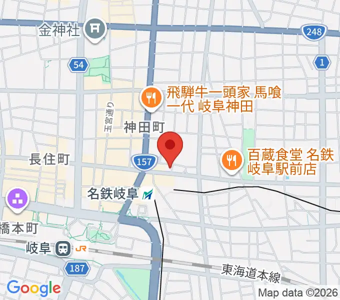 シアーミュージック 岐阜校の地図