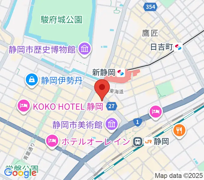 シアーミュージック 静岡校の地図