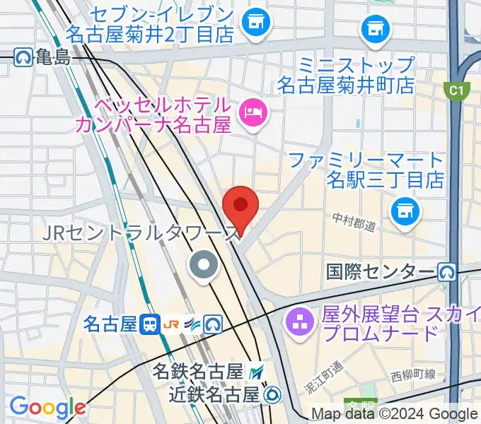 シアーミュージック名駅校の地図