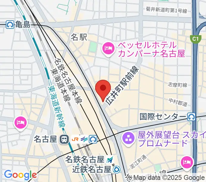 シアーミュージック名駅校の地図