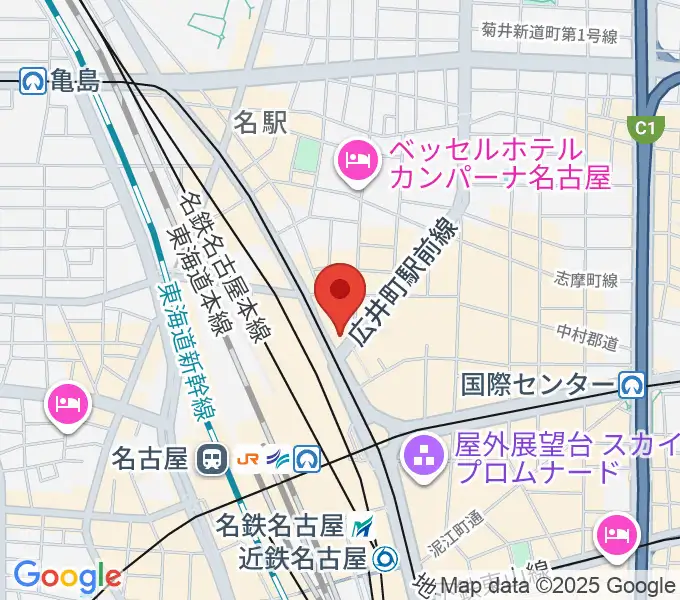 シアーミュージック名駅校の地図
