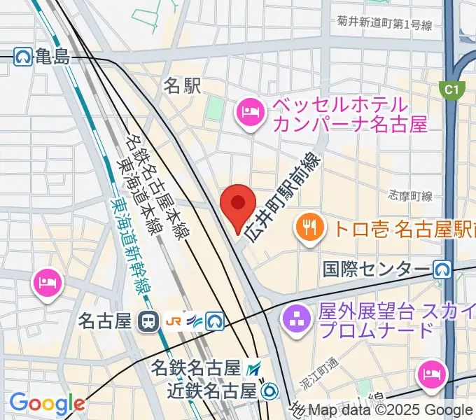 シアーミュージック名駅校の地図