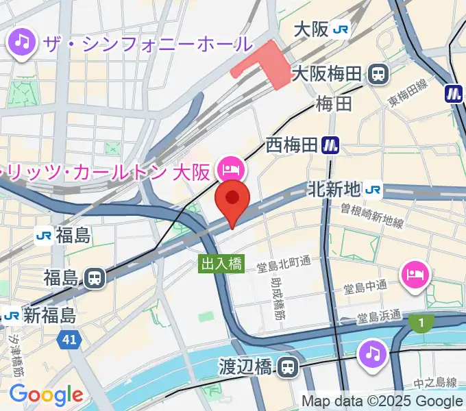 シアーミュージック 大阪校の地図