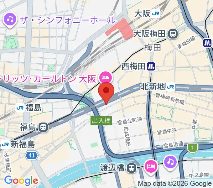 シアーミュージック 大阪校の地図