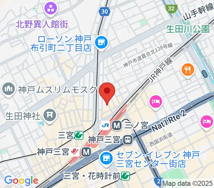 シアーミュージック 三宮校の地図