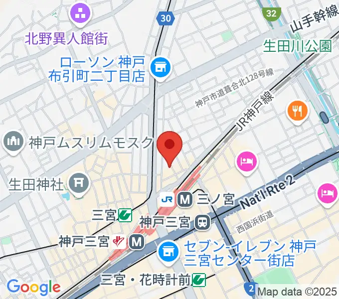 シアーミュージック 三宮校の地図