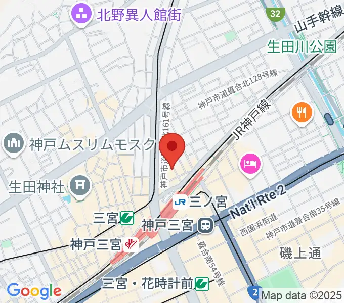 シアーミュージック 三宮校の地図