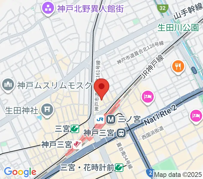 シアーミュージック 三宮校の地図